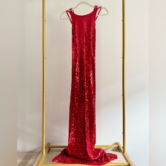 Niteline | Dresses | Vintage Niteline Della Roufogali Red Sequin Sleeveless High Back Slit Dress Sz 4 | Poshmark Niteline | Dresses | Vintage Niteline Della Roufogali Red Sequin Sleeveless High Back Slit Dress Sz 4 | Poshmark